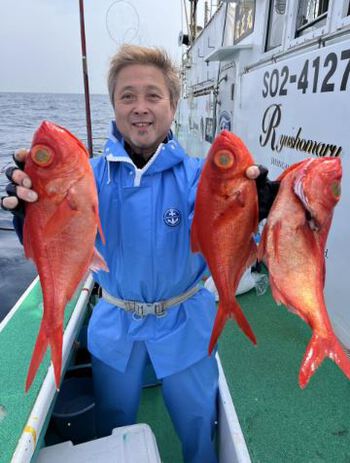 3/24（月）下田港　龍正丸　キンメ船　新島沖