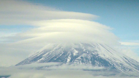 ★今日の富士山★青空笠雲