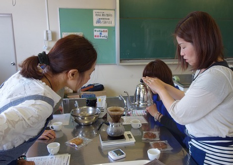 富士宮一中　コーヒー教室♪