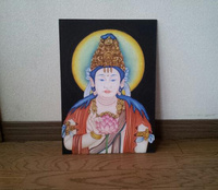 チョークアートで仏画