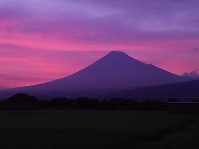 夕暮れ富士山