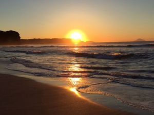 今朝の入田浜の日の出