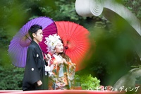 色打掛と洋髪で結婚式　三嶋大社