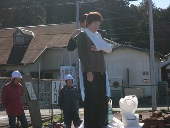 快晴の中の防災訓練